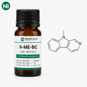 Nutrabiotech 9-methyl-beta-carboline 98% 10G Powder, high purity 9-Me-BC powder, selective MAO-A MAO-B inhibitor, dopaminergic neuroprotective compound, BDNF upregulator for neurodegeneration research
