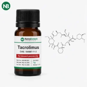 High Purity Tacrolimus Powder CAS 104987-11-3, Macrolide Immunosuppressant Compound for Pharmaceutical and Biomedical Research